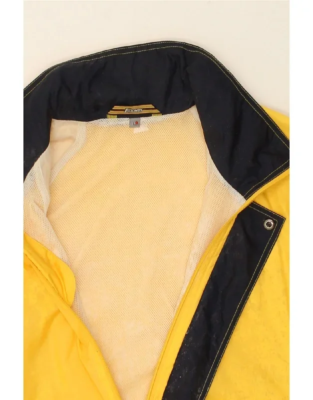 k-way-mens-hooded-windbreaker-jacket-uk-40-large-yellow-polyester