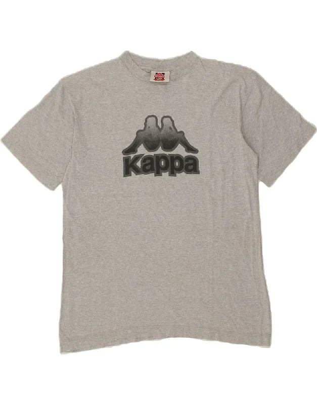 KAPPA Mens Graphic T-Shirt Top Large Grey Cotton