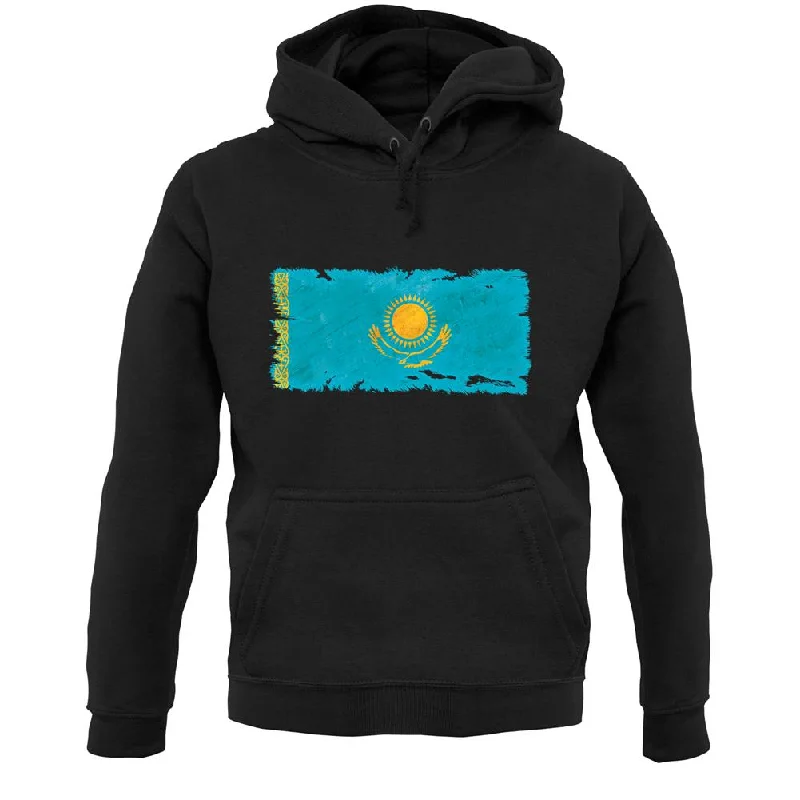 Kazakhstan Grunge Style Flag Unisex Hoodie