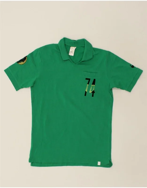 LE COQ SPORTIF Mens Polo Shirt Small Green Cotton