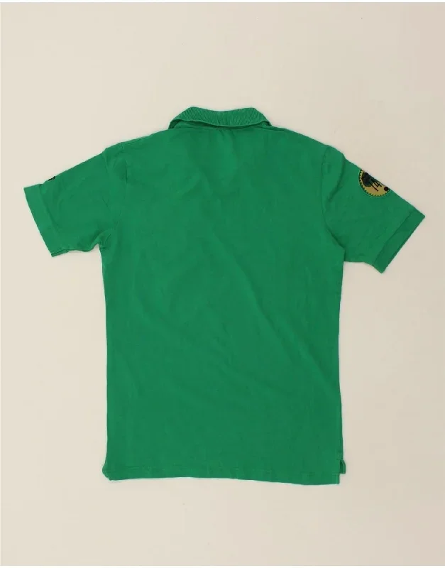 le-coq-sportif-mens-polo-shirt-small-green-cotton