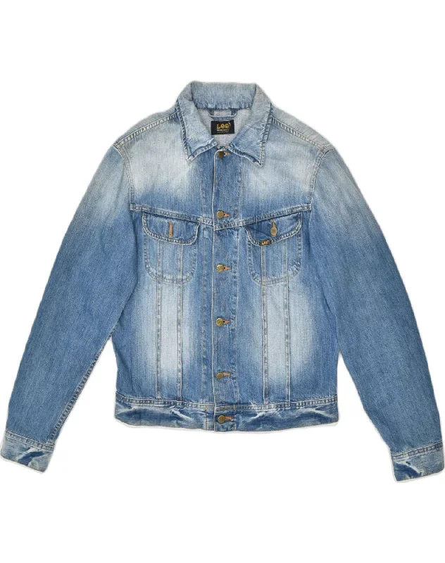 LEE Mens Denim Jacket UK 40 Large Blue Cotton