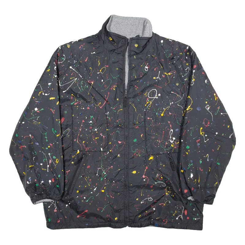 LET'S GO Paint Splatter Mens Shell Jacket Black 2XL