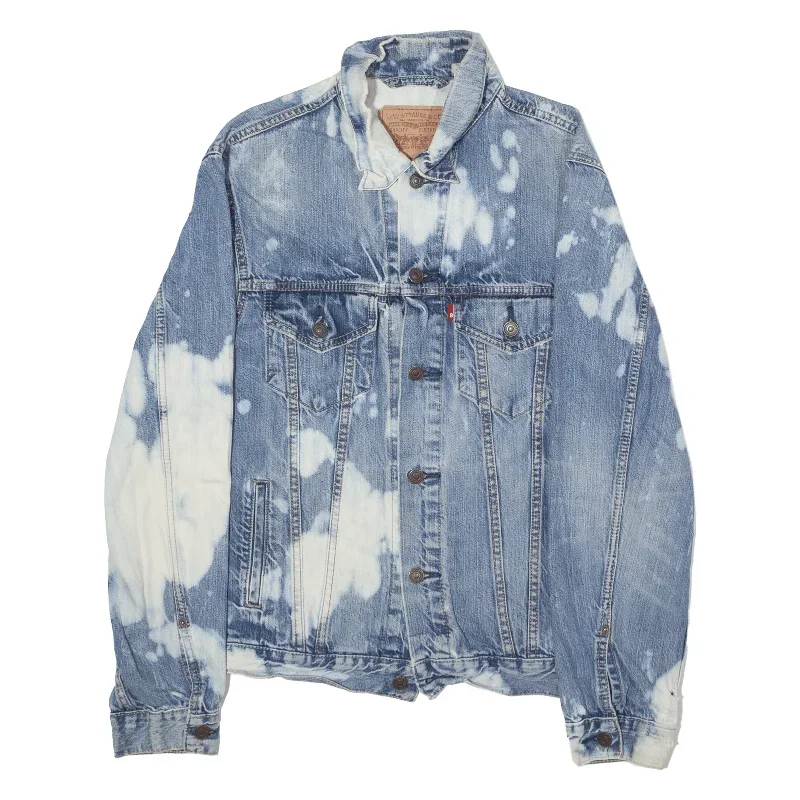 LEVI'S Acid Wash Mens Denim Jacket Blue L