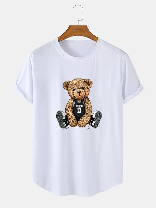 London Bear Print Arc Hem T-Shirt