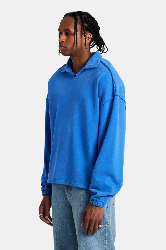 long-sleeve-exposed-seam-collared-sweatshirt-washed-cobalt