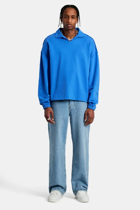 long-sleeve-exposed-seam-collared-sweatshirt-washed-cobalt