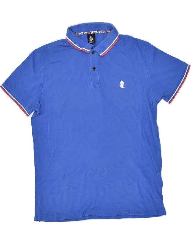 MARINA YACHTING Mens Polo Shirt Large Blue Cotton