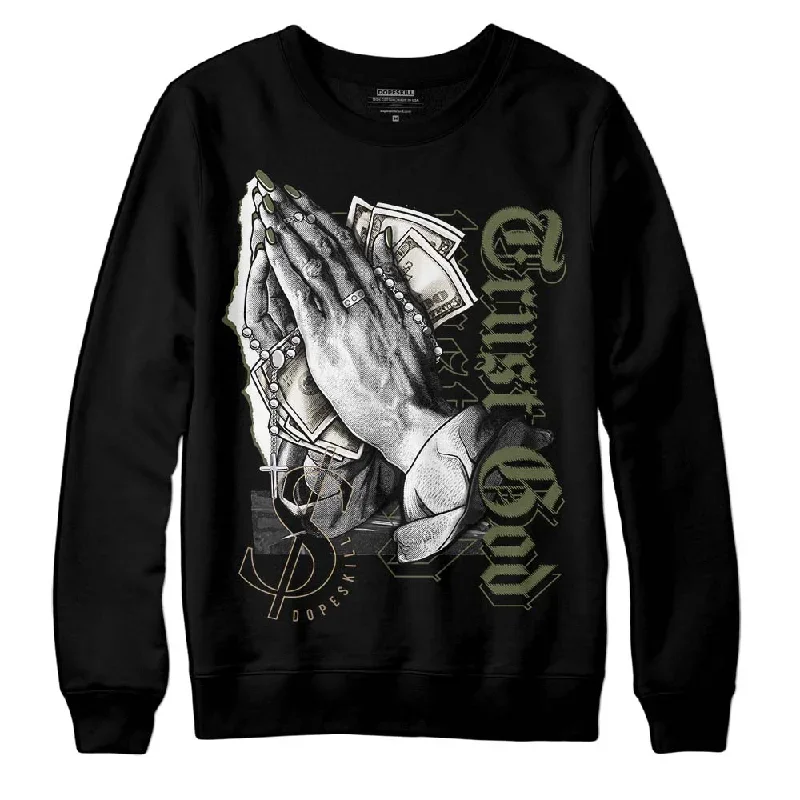 Max 90 Neutral Olive DopeSkill Sweatshirt Trust God Graphic