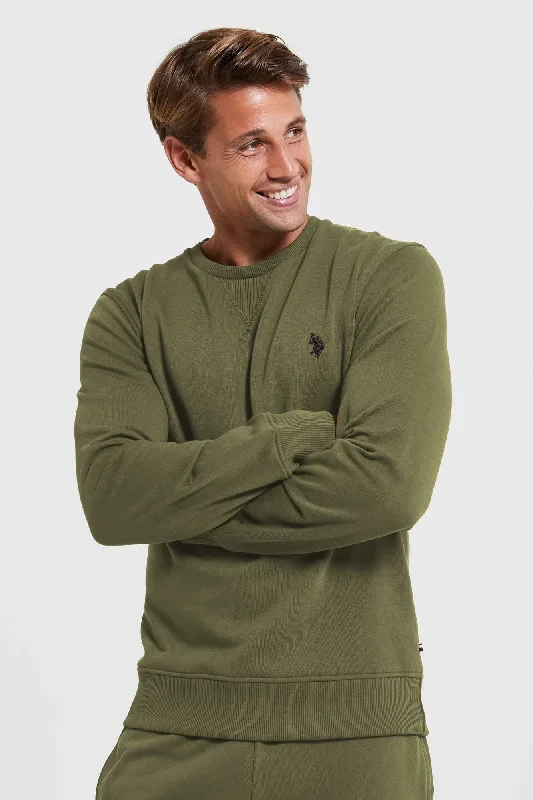 Mens Crew Neck Sweatshirt in Deep Lichen Green