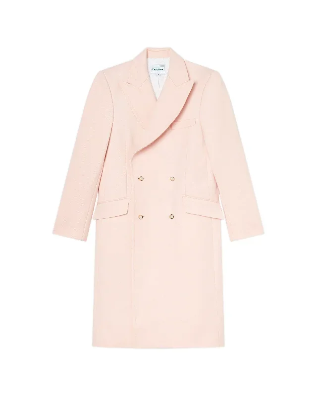 Pink Nativa Wool Double Breasted Overcoat