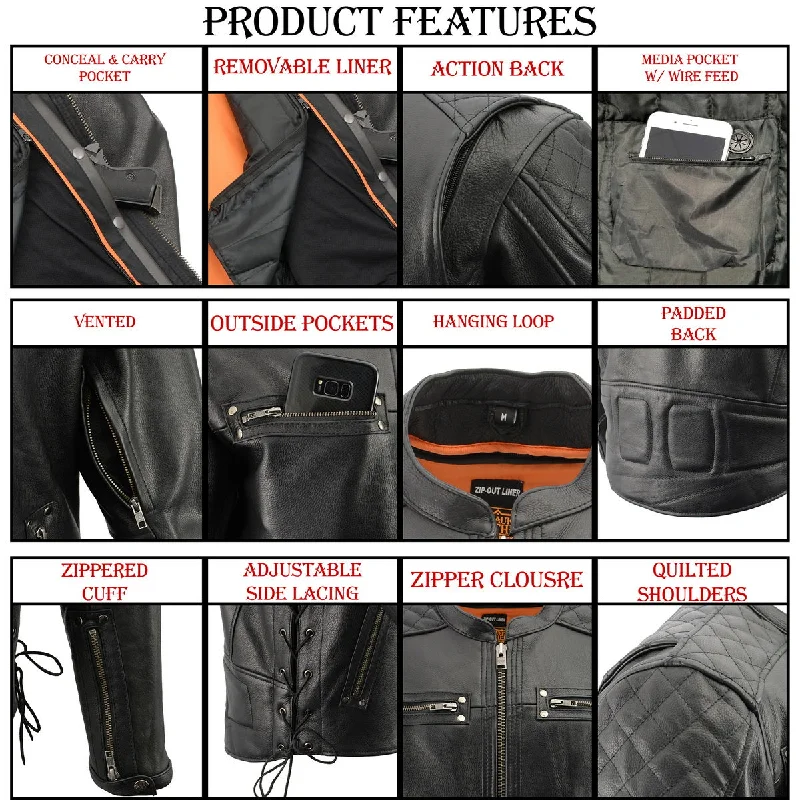 milwaukee-leather-mens-full-side-lace-vented-black-leather-scooter-jacket-and-gun-pockets