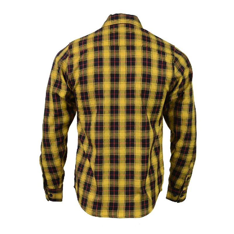 milwaukee-leather-mng11666-mens-black-and-yellow-long-sleeve-cotton-flannel-shirt