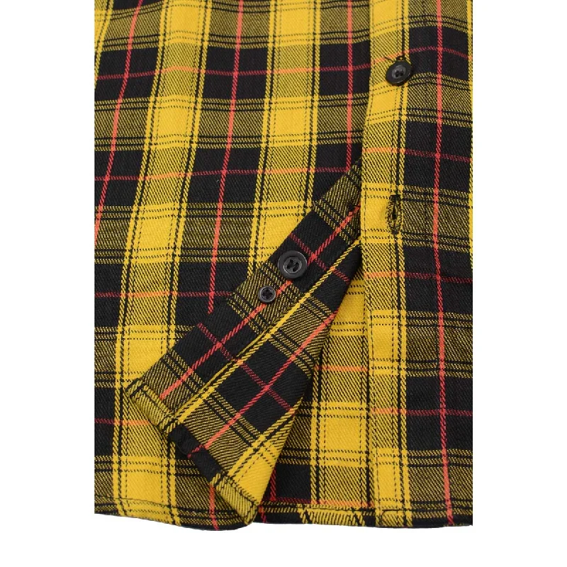 milwaukee-leather-mng11666-mens-black-and-yellow-long-sleeve-cotton-flannel-shirt