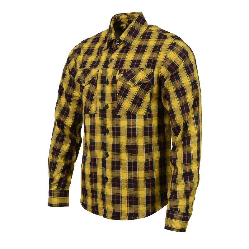 milwaukee-leather-mng11666-mens-black-and-yellow-long-sleeve-cotton-flannel-shirt