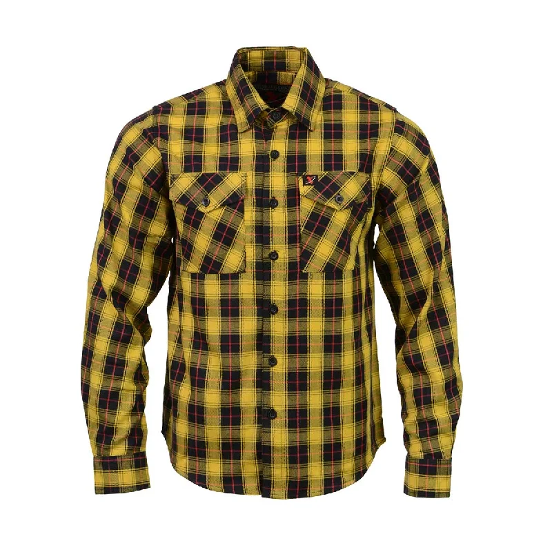 milwaukee-leather-mng11666-mens-black-and-yellow-long-sleeve-cotton-flannel-shirt