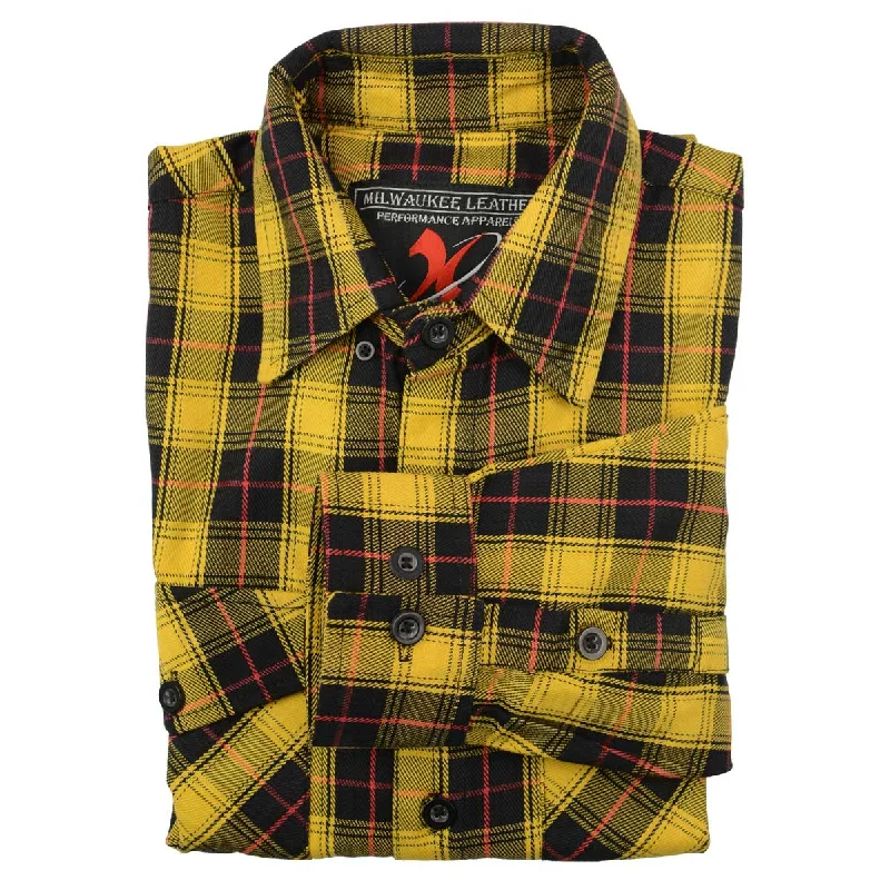 milwaukee-leather-mng11666-mens-black-and-yellow-long-sleeve-cotton-flannel-shirt