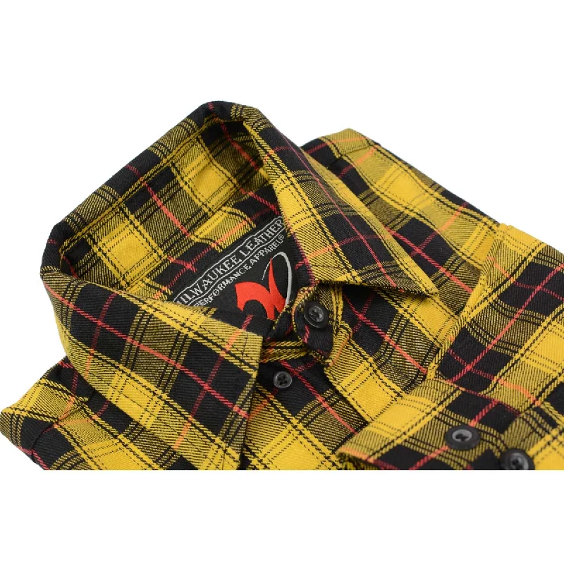 milwaukee-leather-mng11666-mens-black-and-yellow-long-sleeve-cotton-flannel-shirt