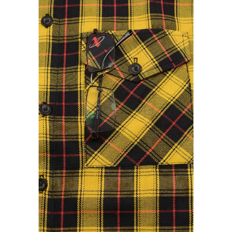 milwaukee-leather-mng11666-mens-black-and-yellow-long-sleeve-cotton-flannel-shirt