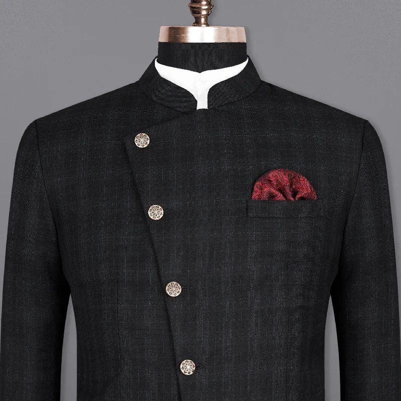 mine-shaft-black-plaid-cross-buttoned-bandhgala-wool-rich-blazer-ag