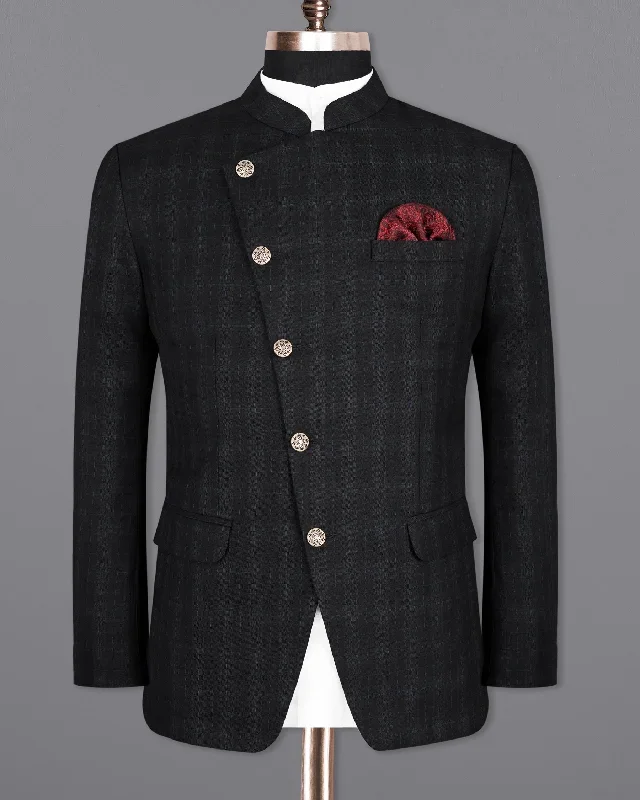 mine-shaft-black-plaid-cross-buttoned-bandhgala-wool-rich-blazer-ag