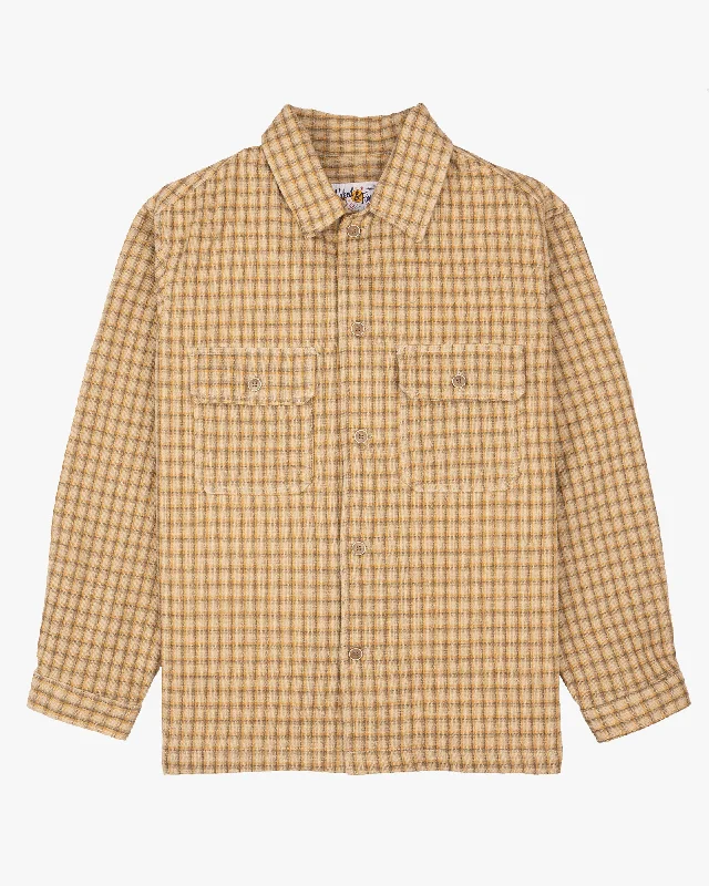 Naked & Famous Denim Yarn Dyed Double Cloth Overshirt - Sand