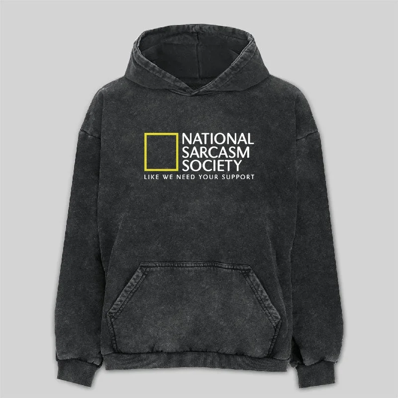 National Sarcasm Society Washed Hoodie