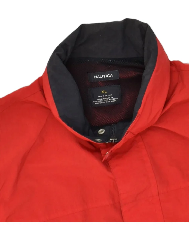 nautica-mens-graphic-hooded-rain-jacket-uk-42-xl-red-nylon