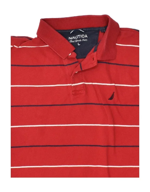 nautica-mens-polo-shirt-large-red-striped-cotton