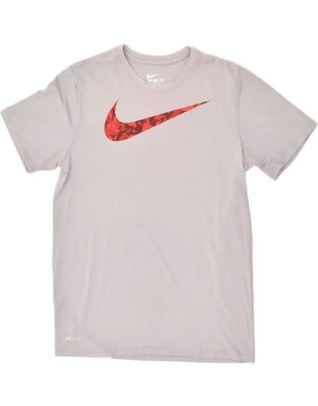 NIKE Mens Dri Fit Graphic T-Shirt Top Medium Grey