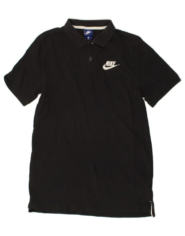 NIKE Mens Polo Shirt Medium Black Cotton