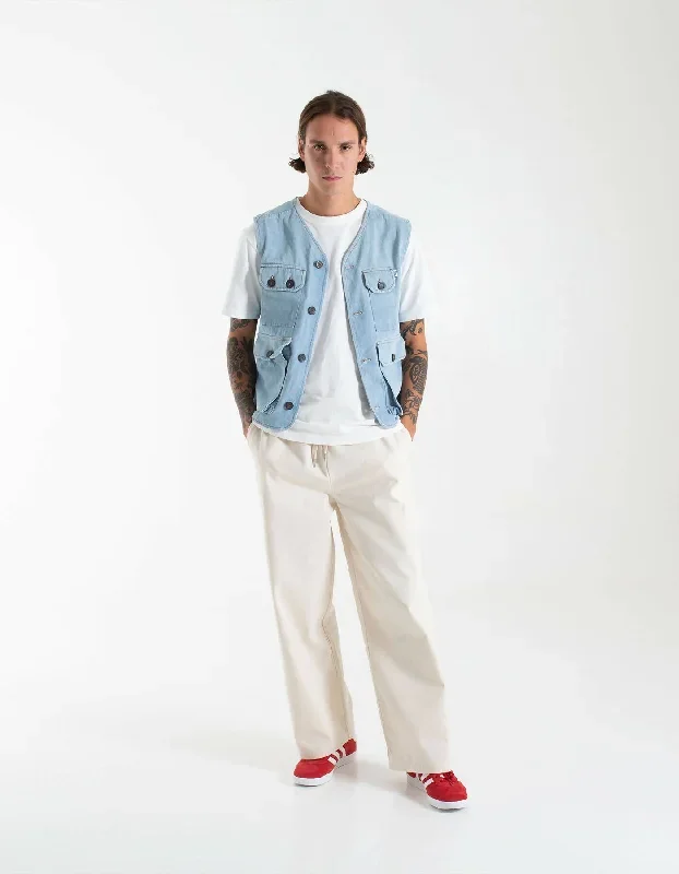 Otis Denim Utility Vest Light Blue