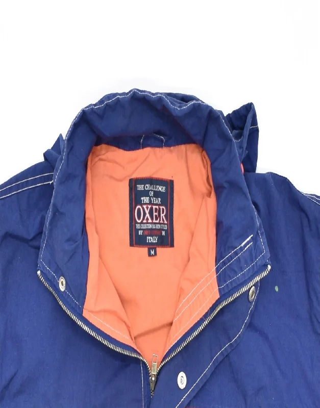 oxer-mens-hooded-windbreaker-jacket-uk-38-medium-blue-polyester