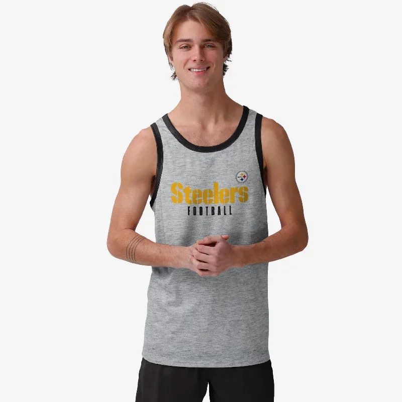 Pittsburgh Steelers Gray Wordmark Sleeveless Top