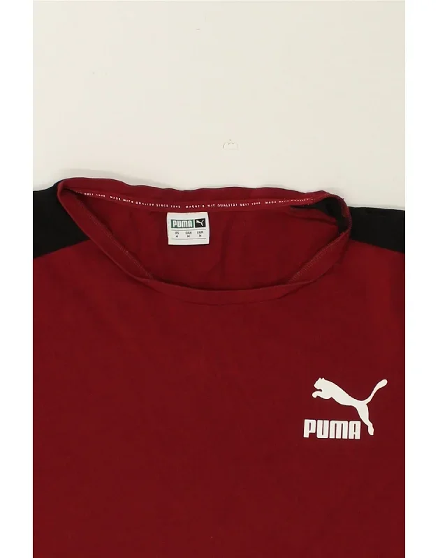 puma-mens-graphic-t-shirt-top-medium-maroon-cotton