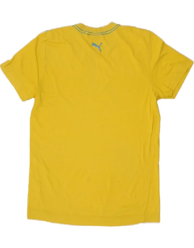 puma-mens-graphic-t-shirt-top-small-yellow-cotton-3