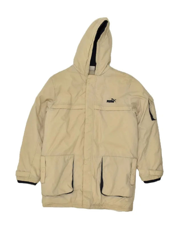 PUMA Mens Hooded Windbreaker Coat UK 34/36 Small Beige