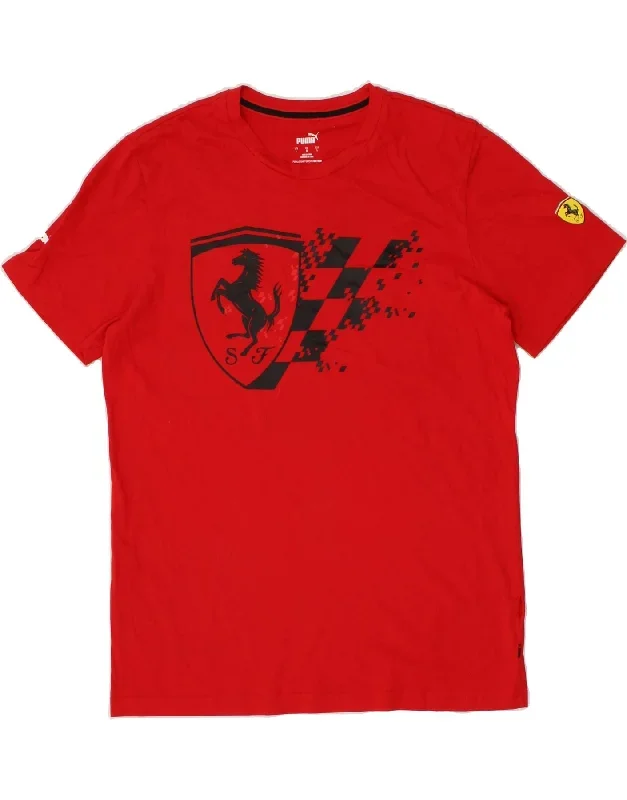 PUMA Mens Pilota Ferrari Graphic T-Shirt Top Large Red Cotton