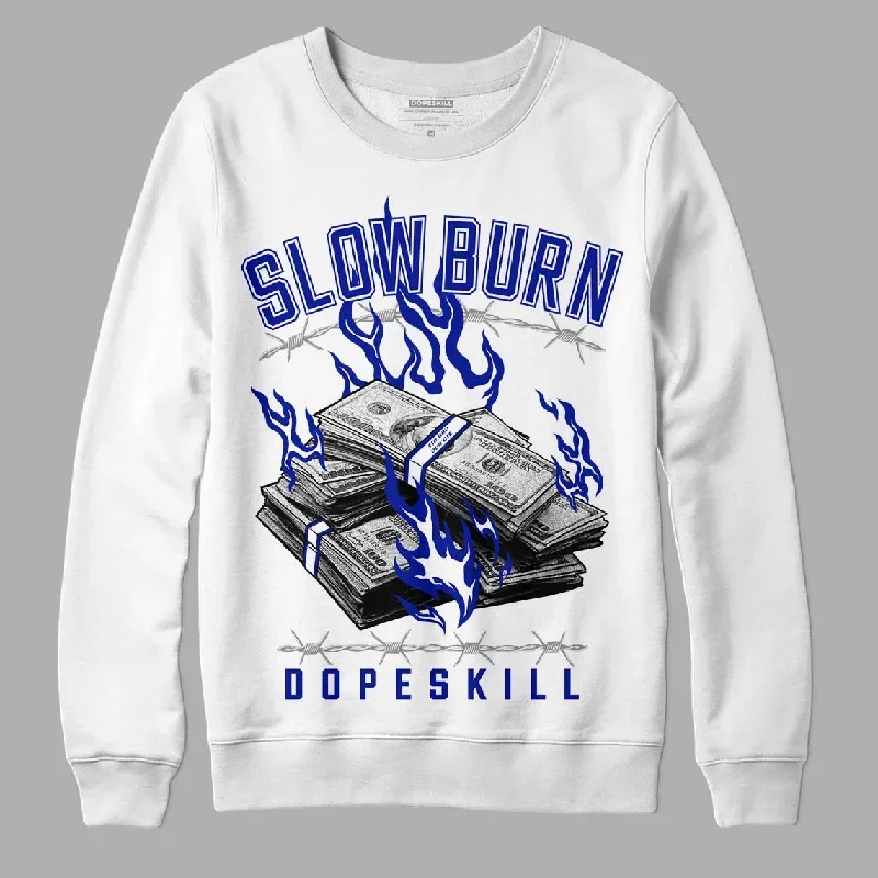 Racer Blue White Dunk Low DopeSkill Sweatshirt Slow Burn Graphic