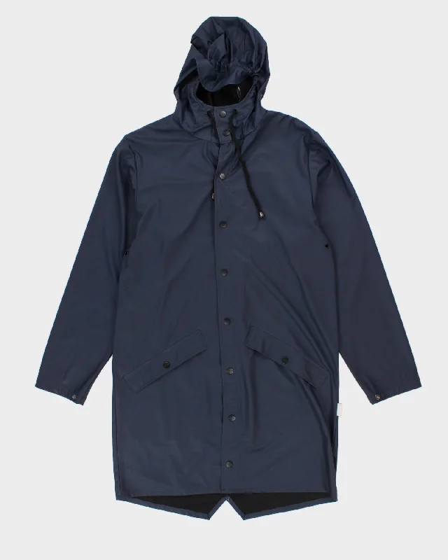 Rains Navy Waterproof Hooded Jacket - XS/S