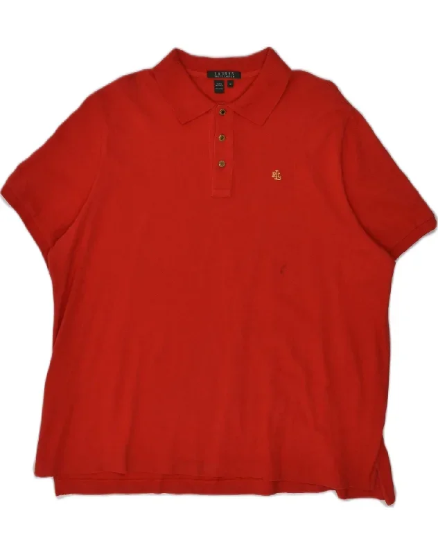 RALPH LAUREN Mens Polo Shirt XL Red Cotton