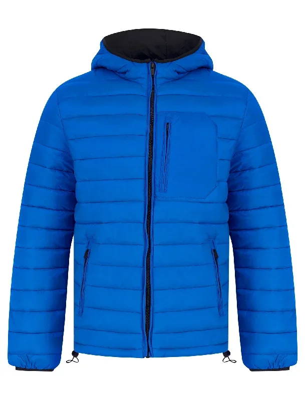 Samoset Quilted Puffer Jacket with Hood in French Blue - Tokyo Laundry