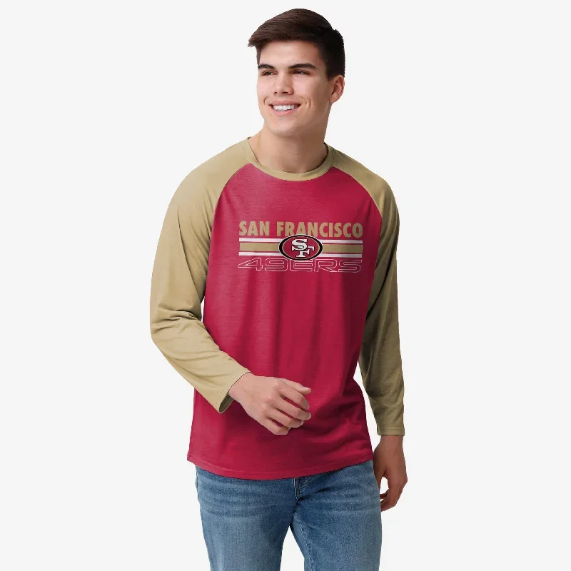 San Francisco 49ers Colorblock Wordmark Raglan T-Shirt