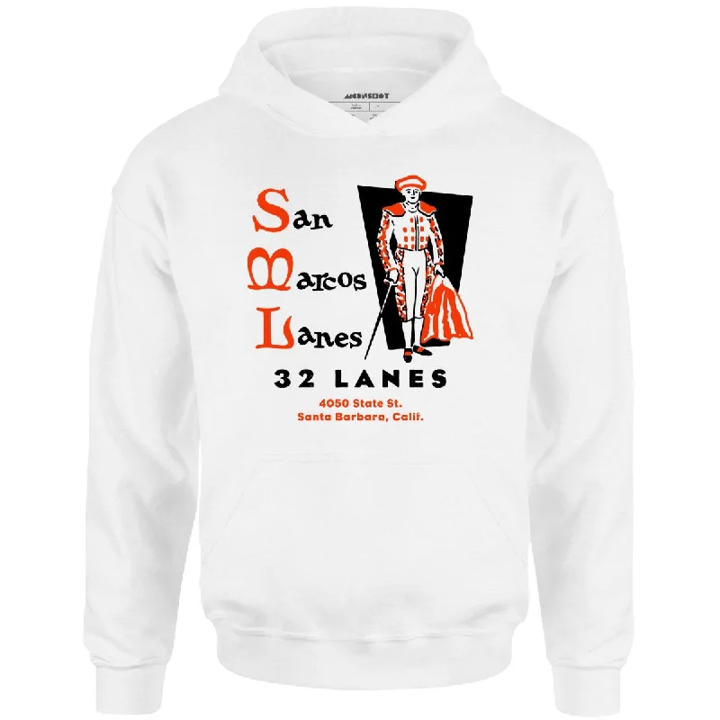 San Marcos Lanes - Santa Barbara, CA - Vintage Bowling Alley - Unisex Hoodie