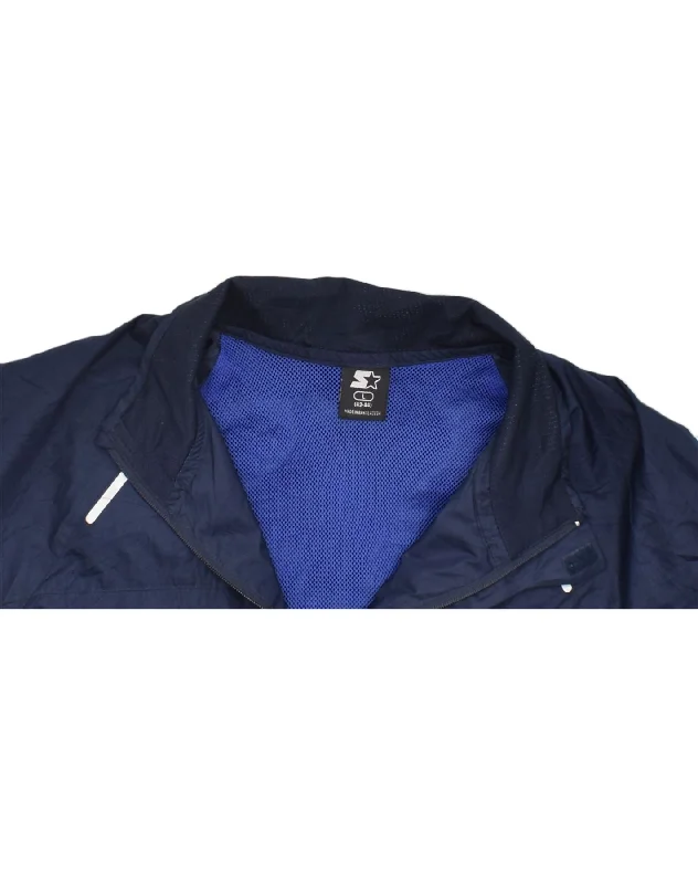 starter-mens-hooded-rain-jacket-uk-42-large-navy-blue-polyester