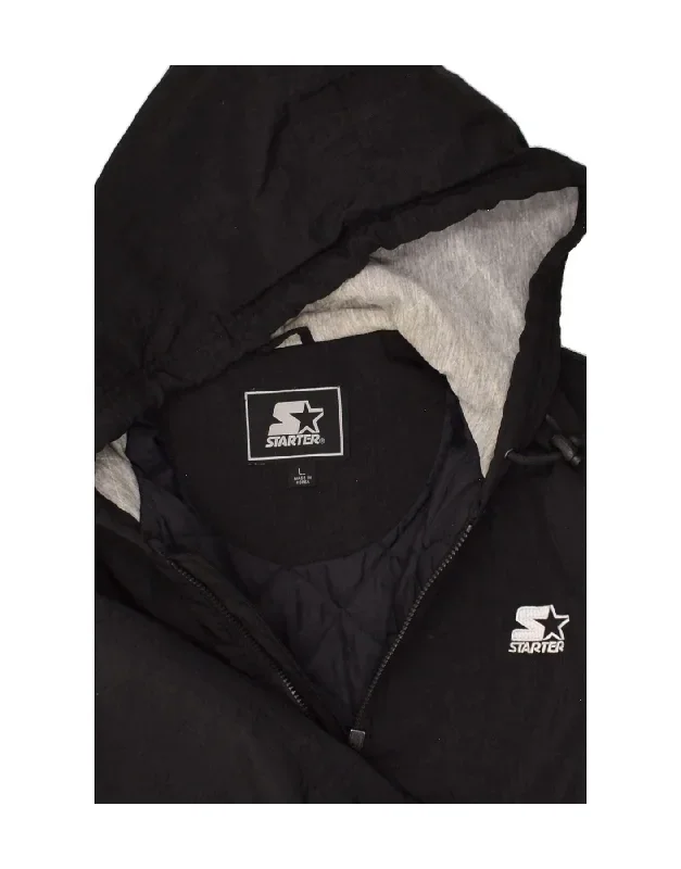 starter-mens-hooded-windbreaker-jacket-uk-40-large-black-polyester