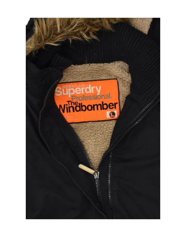 superdry-mens-hooded-windbreaker-jacket-uk-40-large-navy-blue-polyester