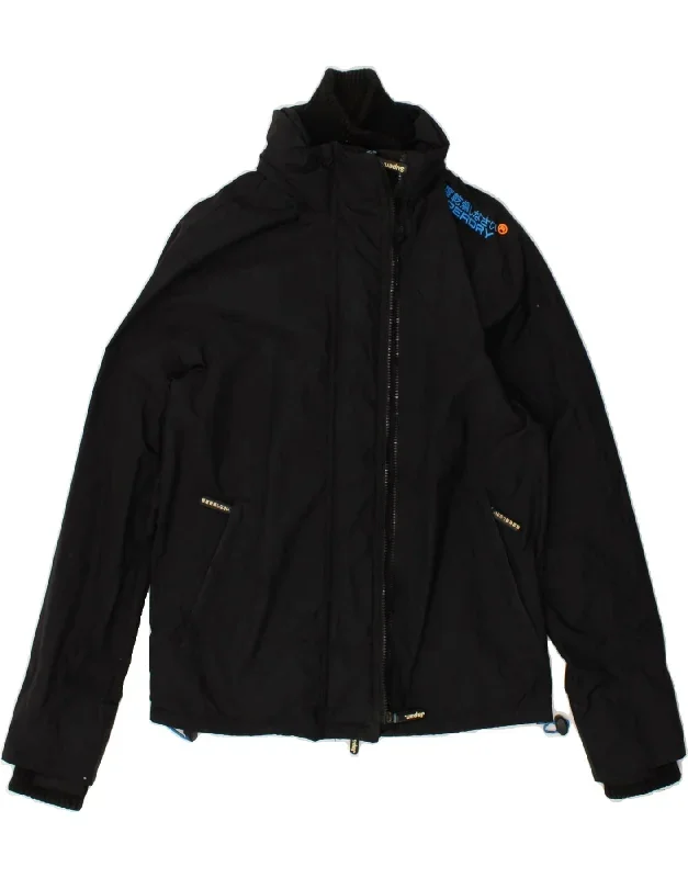 SUPERDRY Mens The Windcheater Windbreaker Jacket UK 36 Small Black