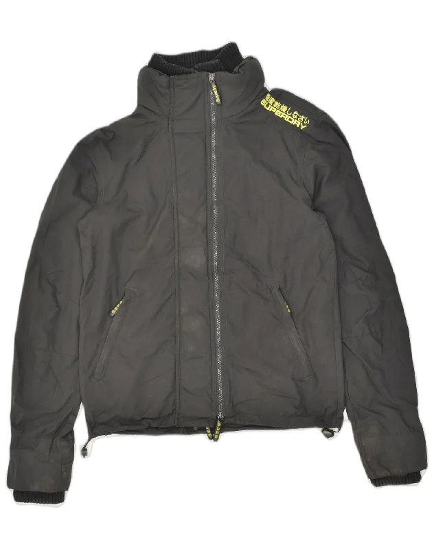 SUPERDRY Mens Windbreaker Jacket UK 36 Small Black Polyester