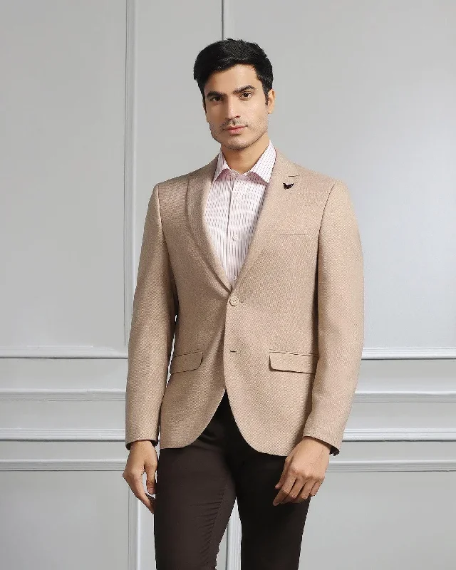 Formal Beige Textured Blazer - Bennett